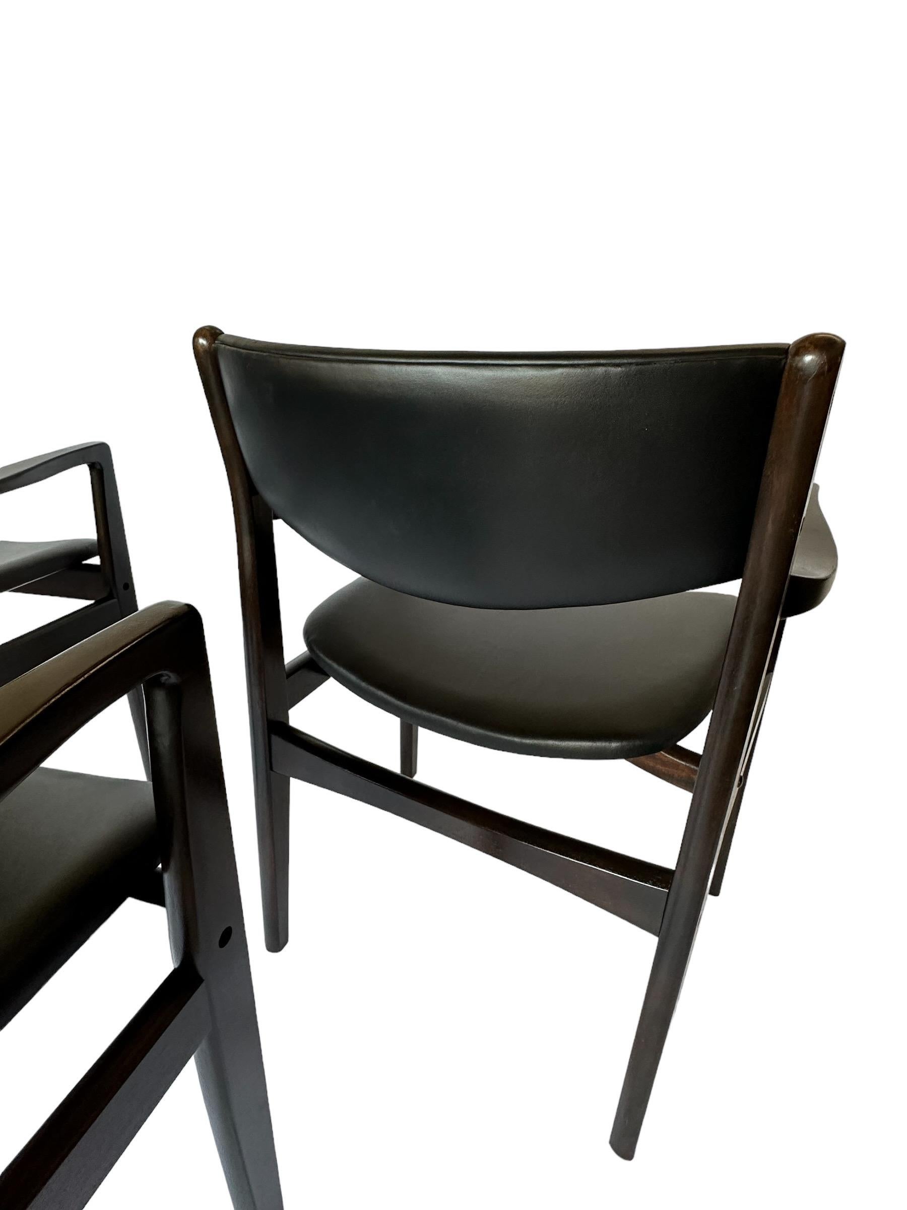 Set of 4 Midcentury Modern Danish Style Hardwood Dining Chairs 11