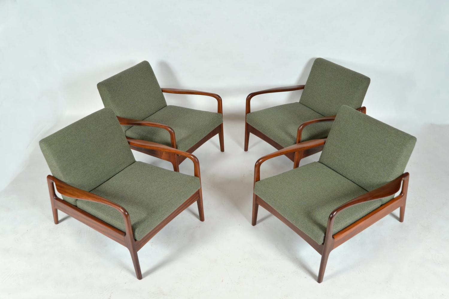 Mid-Century Modern Set of 4 Midcentury Modern Teak Lounge Chairs by Greaves & Thomas, 1960s UK For Sale