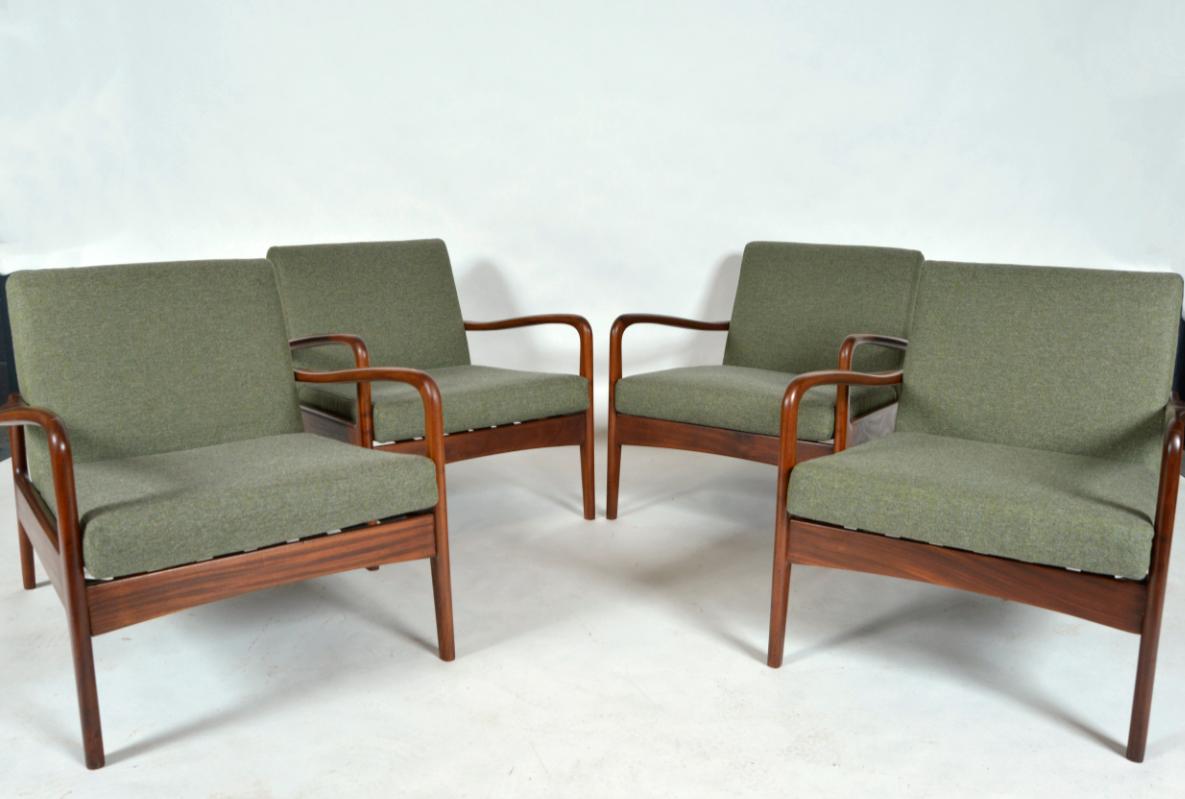 Set of 4 Midcentury Modern Teak Lounge Chairs by Greaves & Thomas, 1960s UK In Good Condition For Sale In Sherborne, Dorset