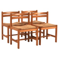 Set of 4 Midcentury Pine Dining Chairs "Asserbo" by Børge Mogensen, 1970s