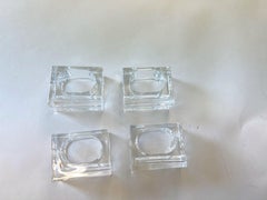 Set of 4 Midcentury Polished Lucite Napkin Rings Holders, Usa, Circa 1960s