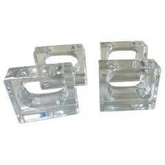 Juego de 4 Servilleteros de Lucite Pulido de Mediados de Siglo, EE.UU., Circa 1960