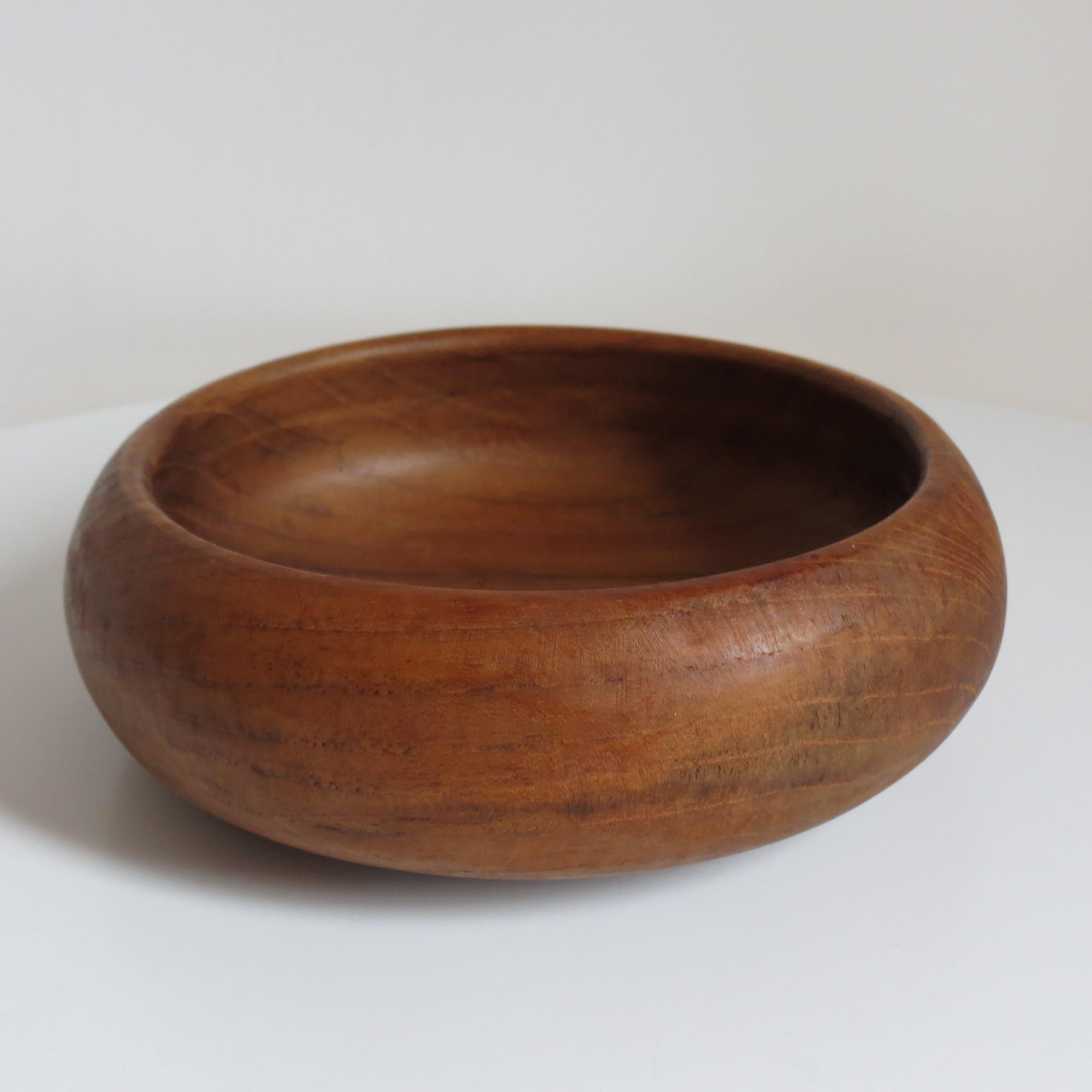 Hand-Crafted Set of 4 Midcentury Teak Wooden Bowls 1960s For Sale