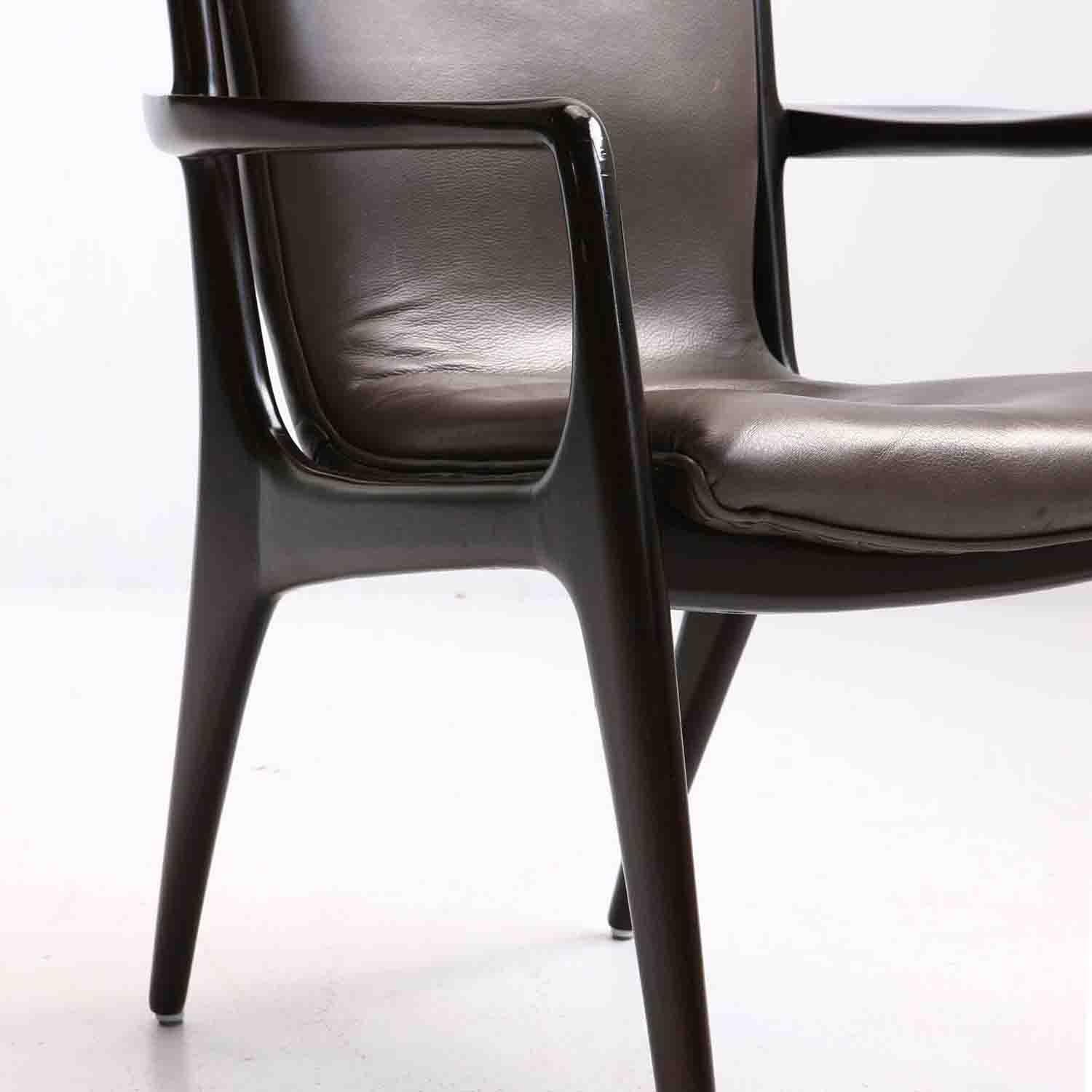 Set of 4 Midcentury Vladimir Kagan Sculpted Sling Dining Chairs Model VK 101A For Sale 2