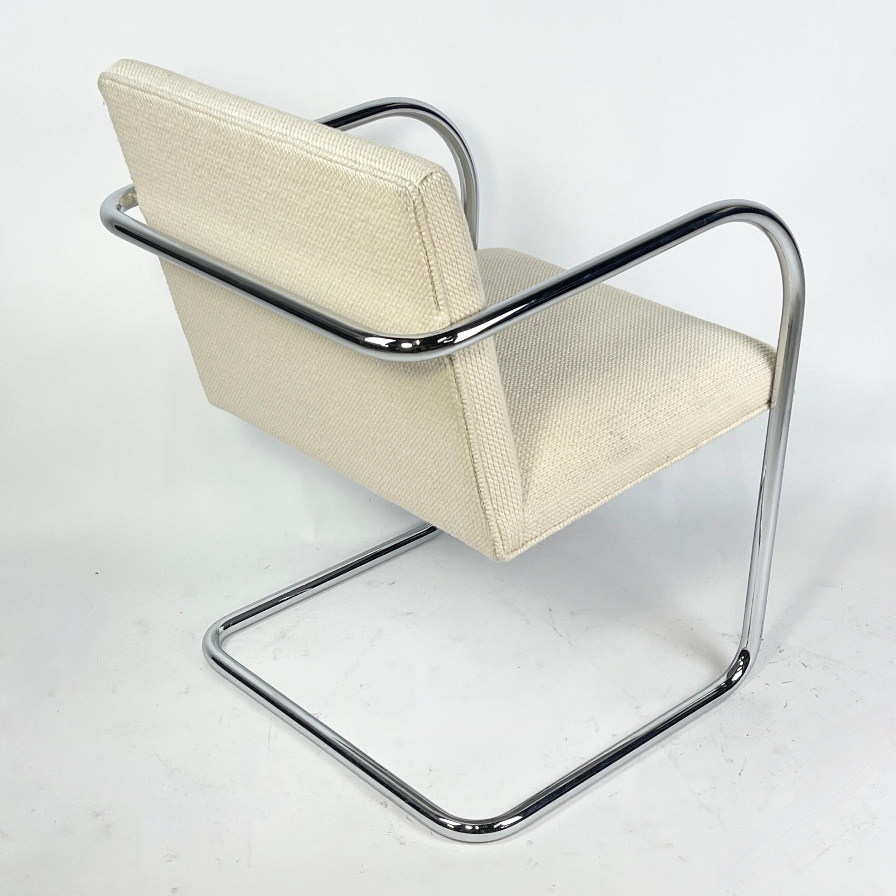 Set of 4 Mies Van Der Rohe for Knoll Brno Chairs in Cato Upholstery 60 available For Sale 4