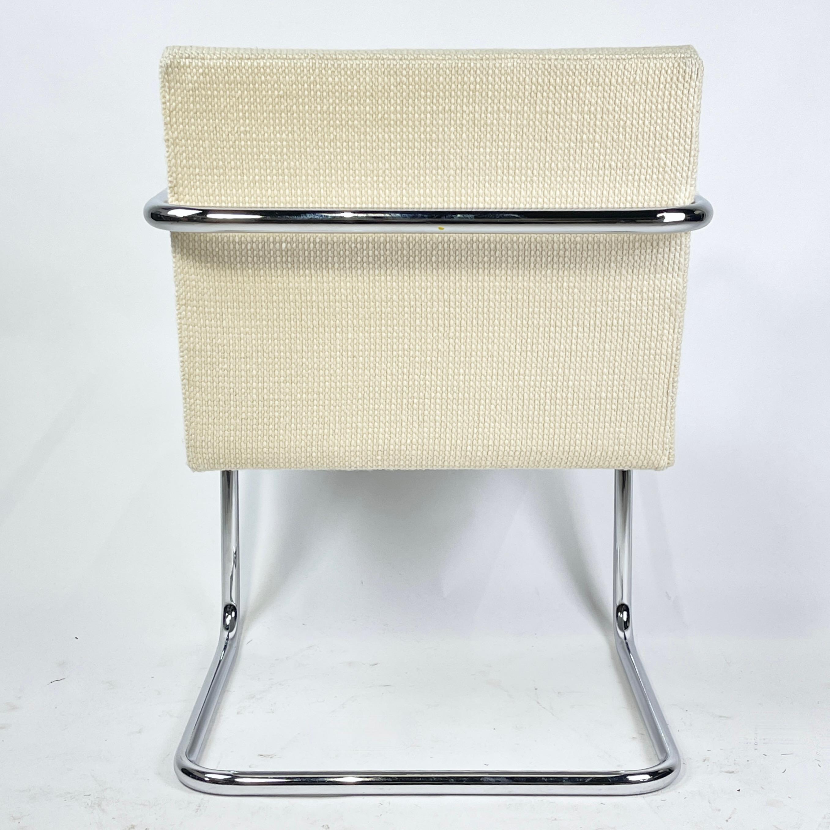 Set of 4 Mies Van Der Rohe for Knoll Brno Chairs in Cato Upholstery 60 available For Sale 6