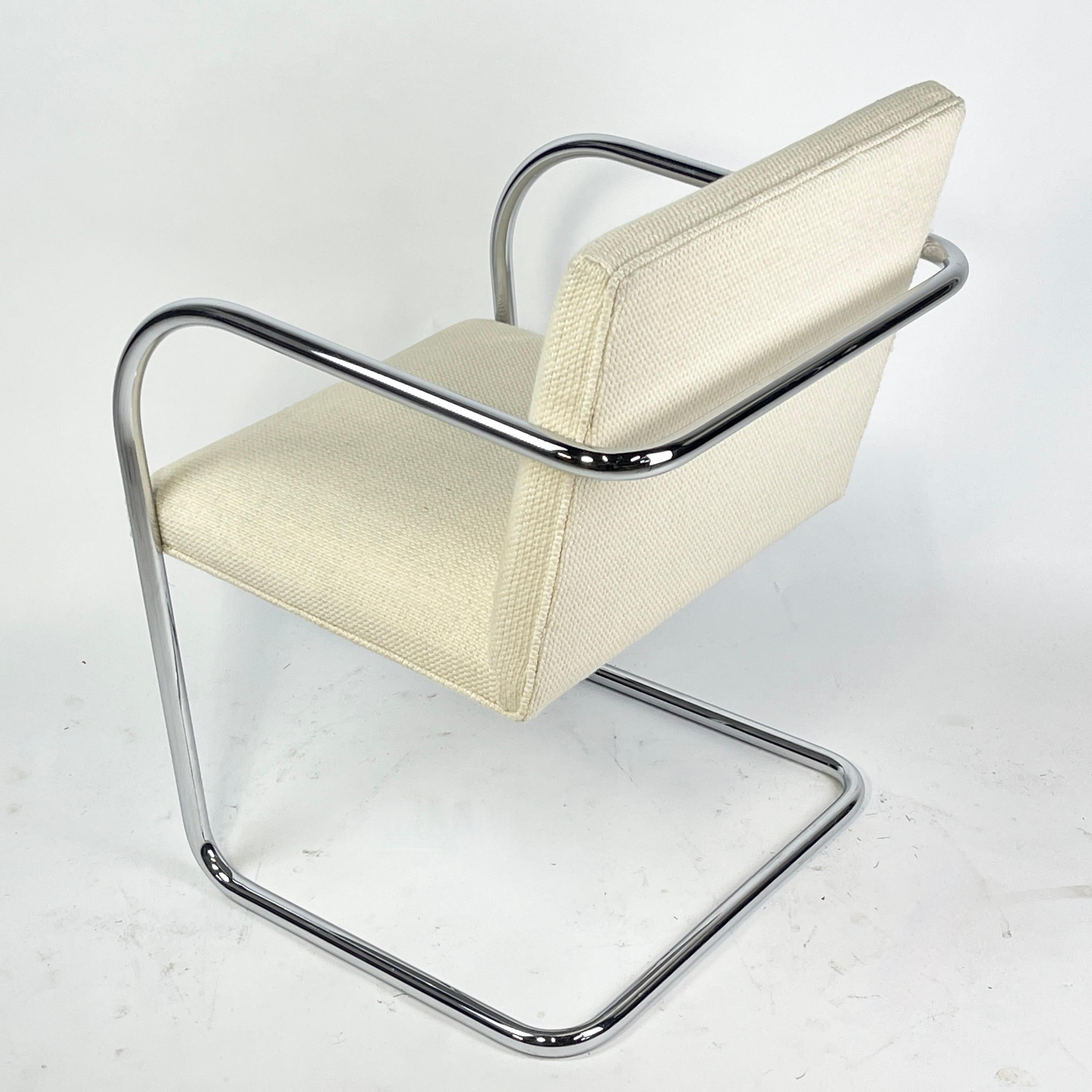 Set of 4 Mies Van Der Rohe for Knoll Brno Chairs in Cato Upholstery 60 available For Sale 7