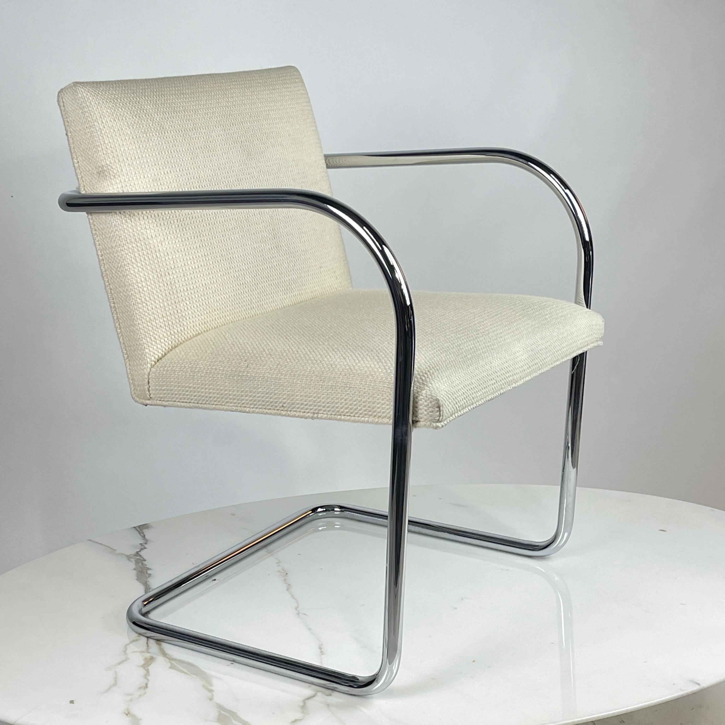 Set of 4 Mies Van Der Rohe for Knoll Brno Chairs in Cato Upholstery 60 available For Sale 11
