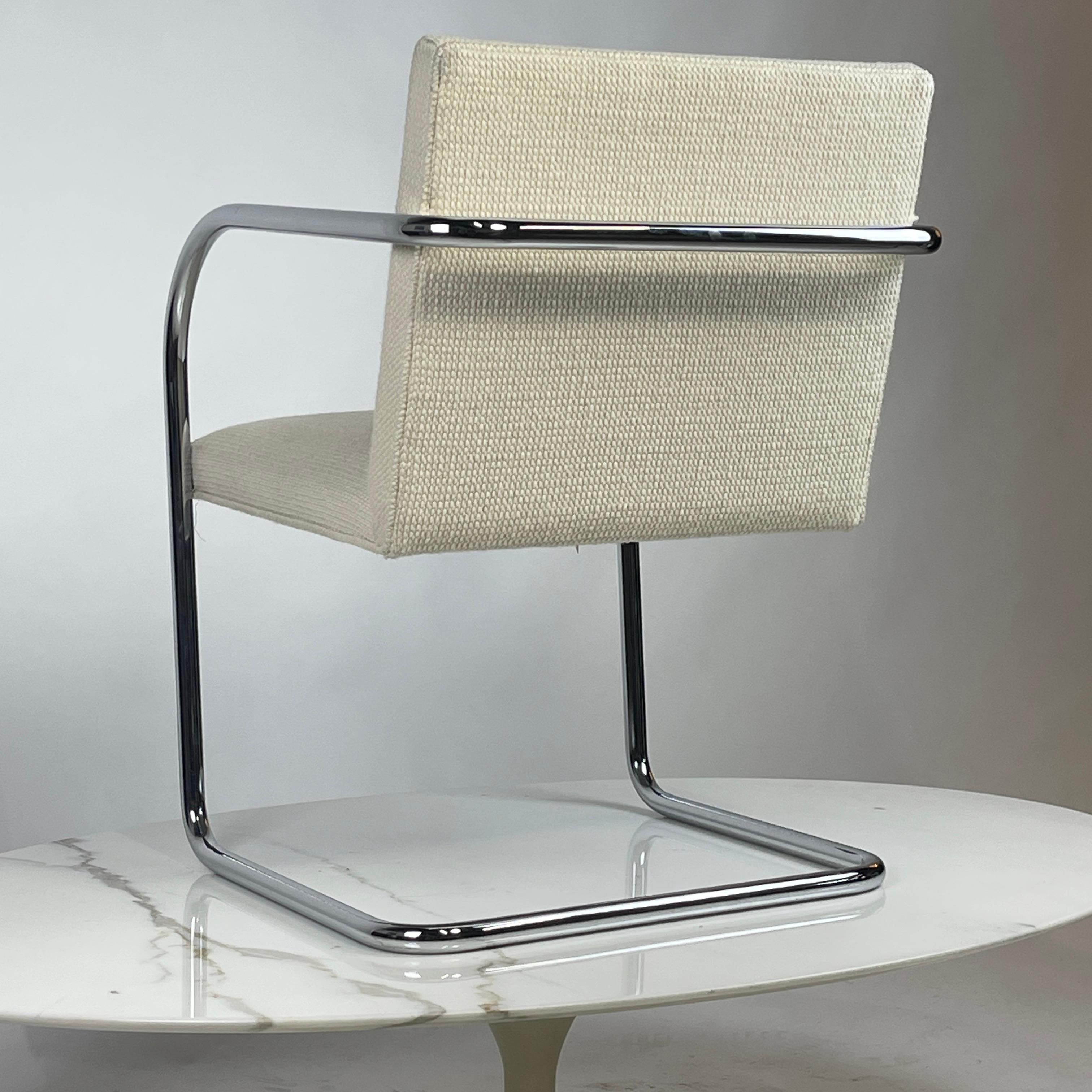 Italian Set of 4 Mies Van Der Rohe for Knoll Brno Chairs in Cato Upholstery 60 available For Sale