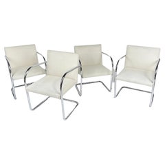 Set of 4 Mies Van Der Rohe for Knoll Brno Chairs in Cato Upholstery 60 available