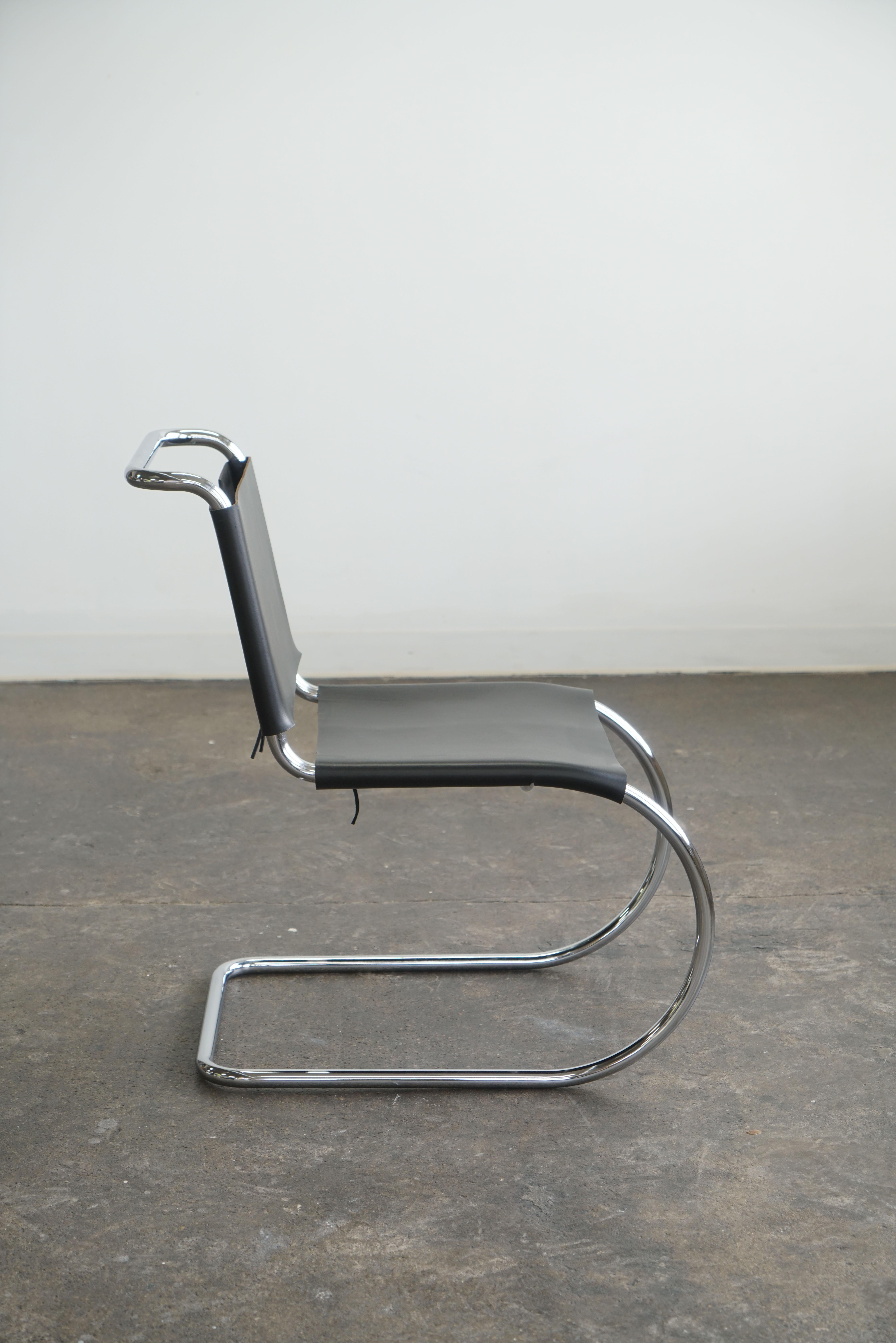 Set of 4 Mies van der Rohe Leather MR10 Cantilever Chairs for Knoll / Stendig 5