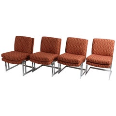 Retro Set of 4 Milo Baughman for Thayer-Coggin Cantilever Dining or Game Table Chairs