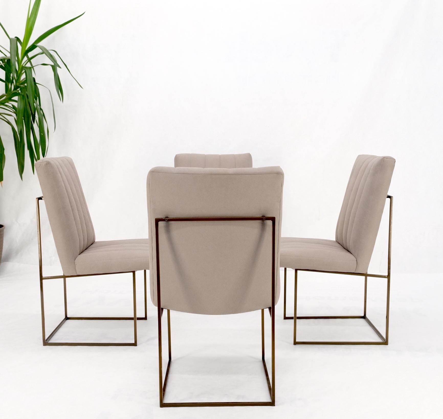 Set of 4 Milo Baughman Mid-Century Modern Dining Chairs New Alcantera Upholstery For Sale 5