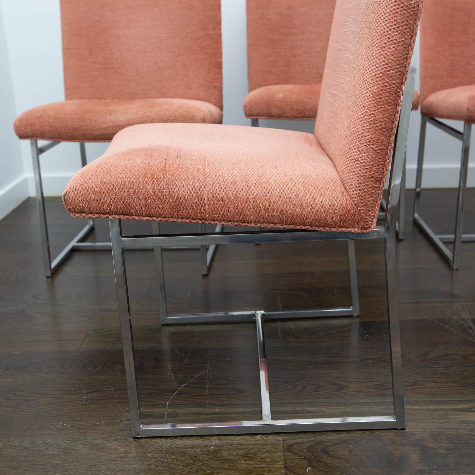 Mid-Century Modern Set of 4 Milo Baughman Style Dining Chairs