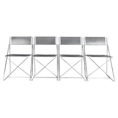 Set di 4 sedie minimaliste in metallo X-Line di Niels Jørgen Haugesen per Hybodan