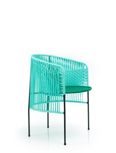 Set of 4 Mint Caribe Dining Chair by Sebastian Herkner