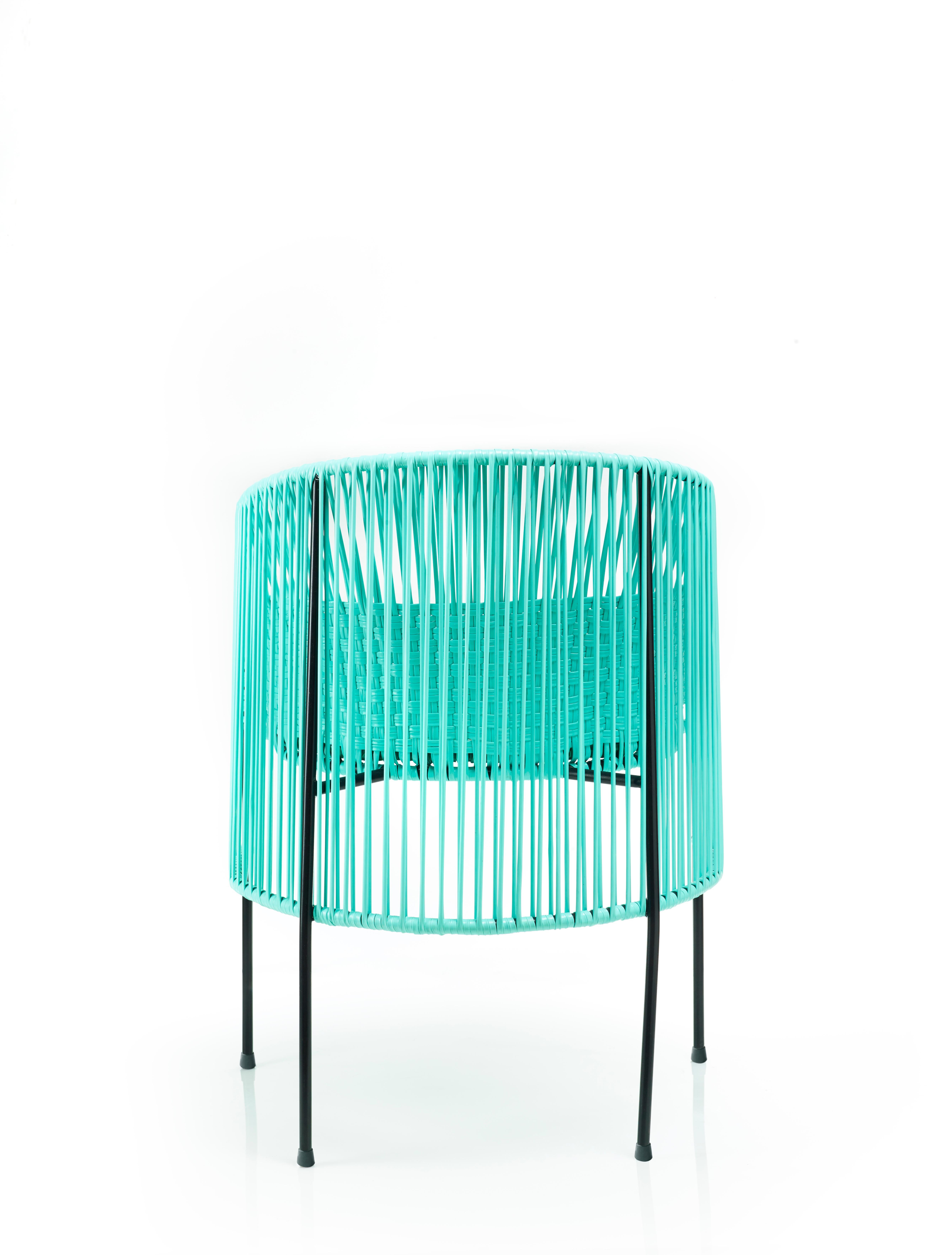 Powder-Coated Set of 4 Mint Caribe Dining Chair by Sebastian Herkner For Sale