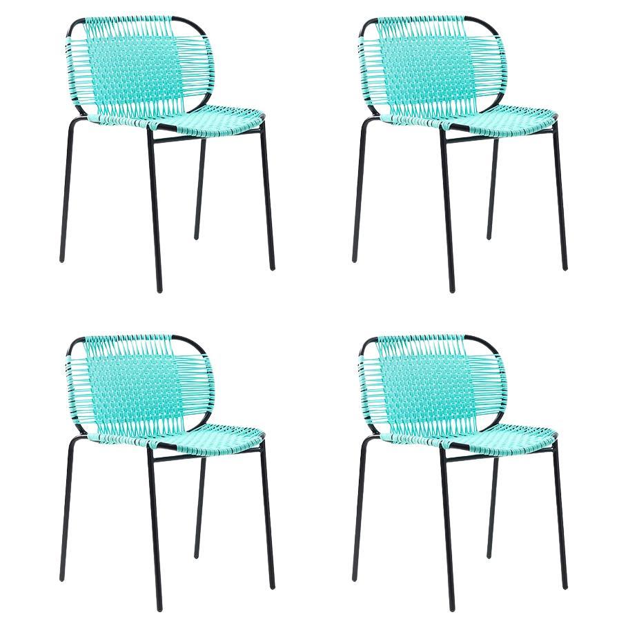 Set of 4 Mint Cielo Stacking Chair by Sebastian Herkner For Sale