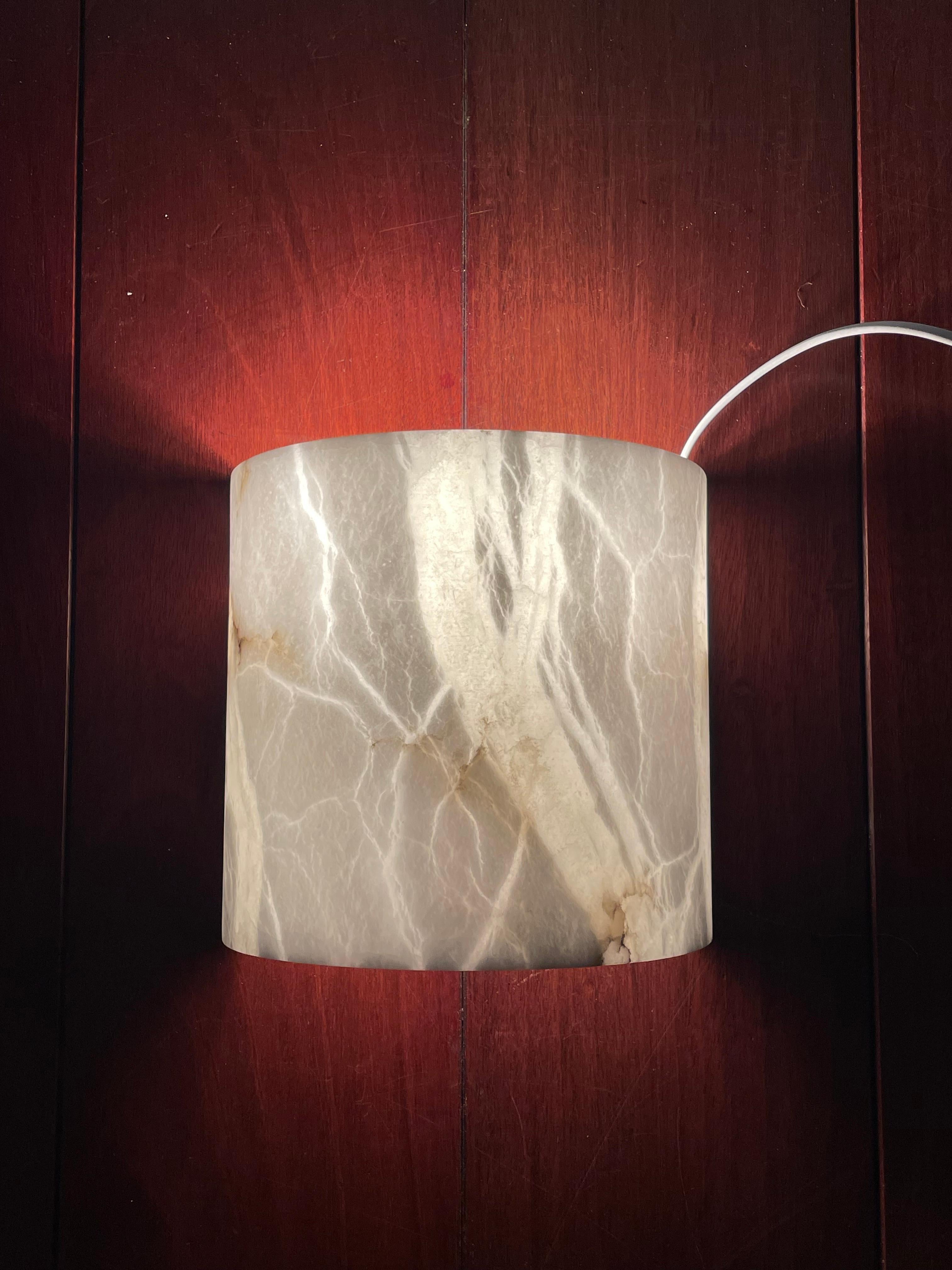 Set of 4 Mint Condition Art Deco Style Alabaster Wall Sconces / Light Fixtures 9
