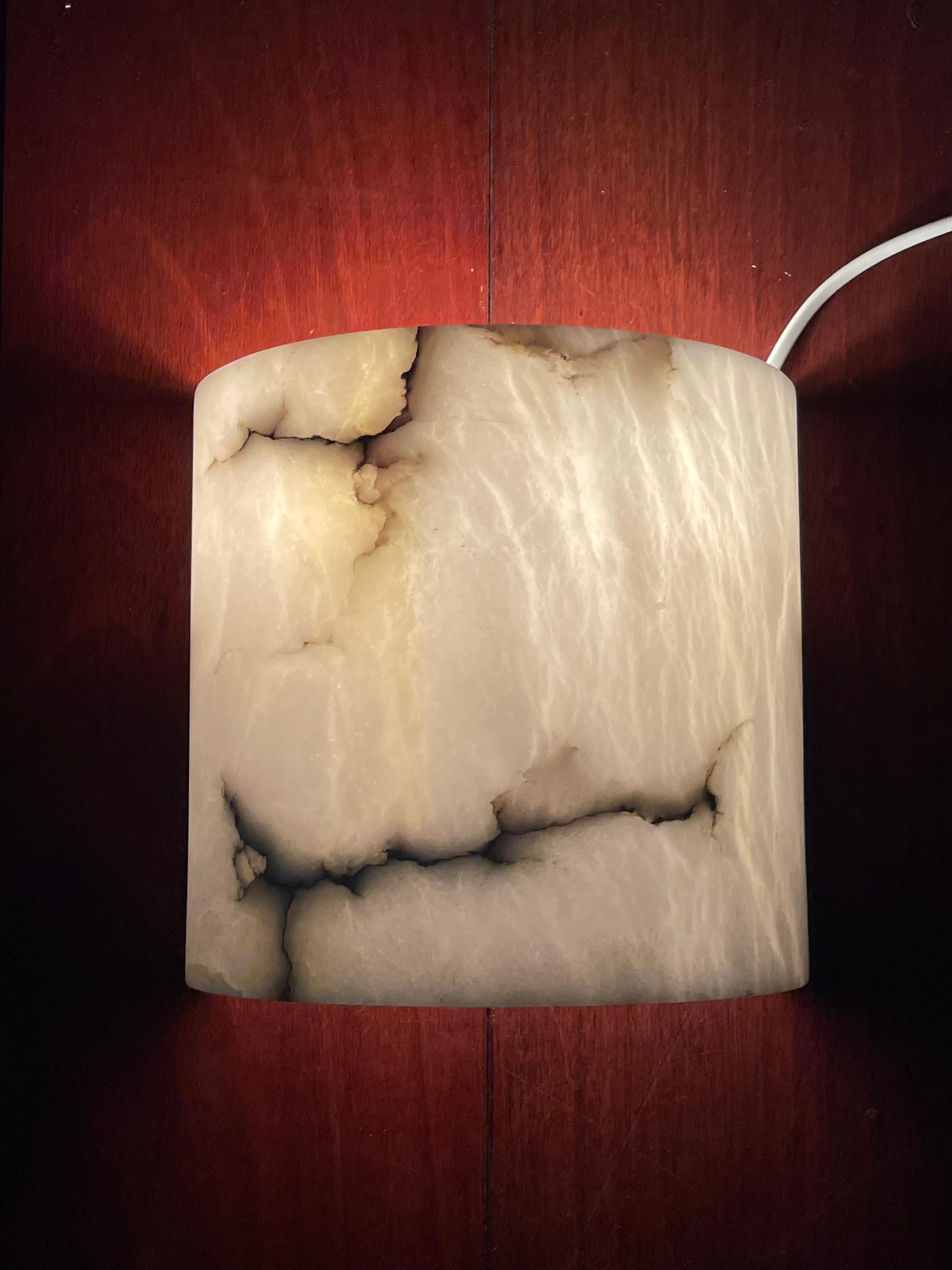 Set of 4 Mint Condition Art Deco Style Alabaster Wall Sconces / Light Fixtures 2