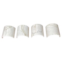 Set of 4 Mint Condition Art Deco Style Alabaster Wall Sconces / Light Fixtures