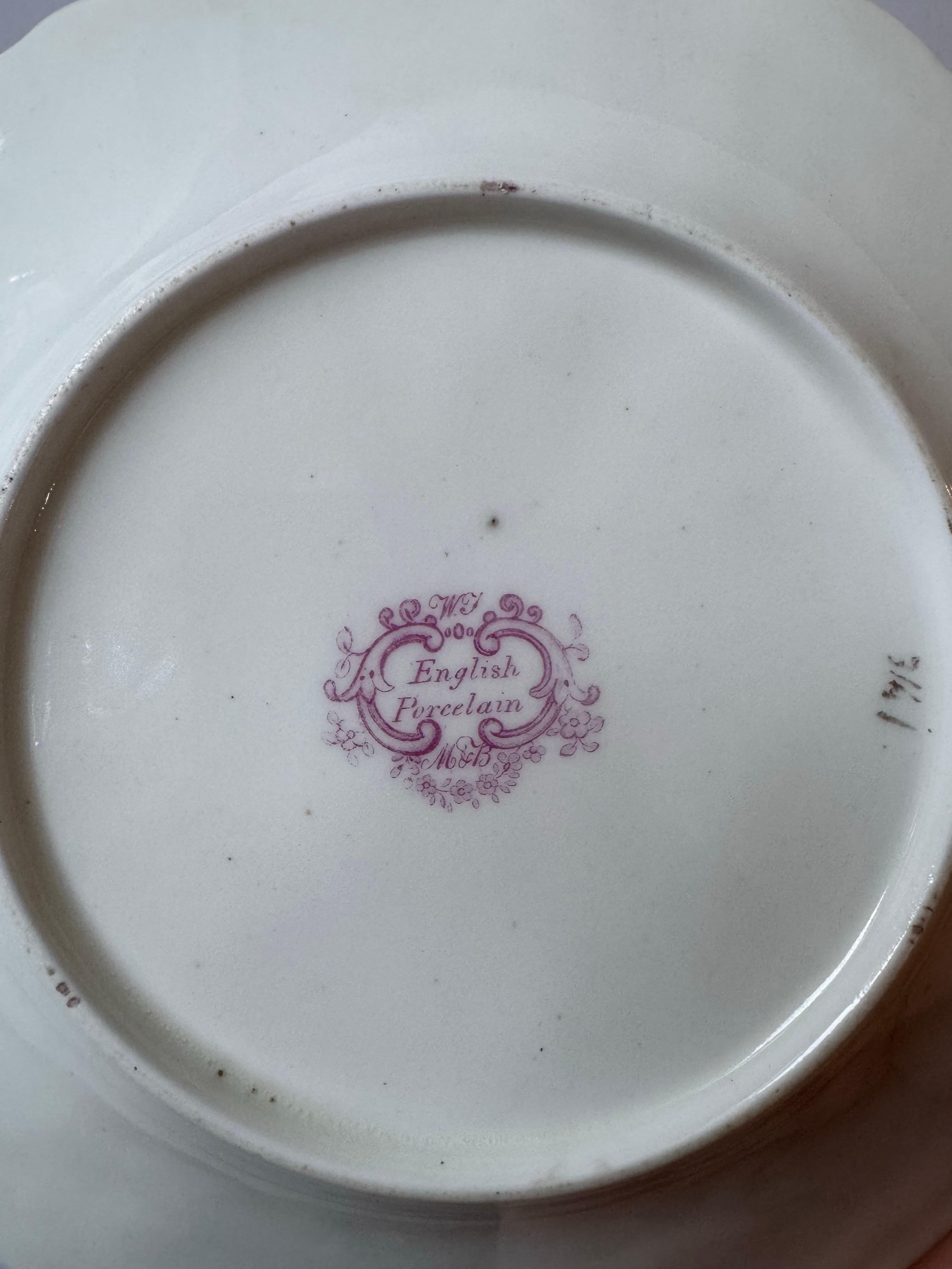 Set of 4 Minton & Boyle English Porcelain Plates, c.1836–1841, Rococo For Sale 2