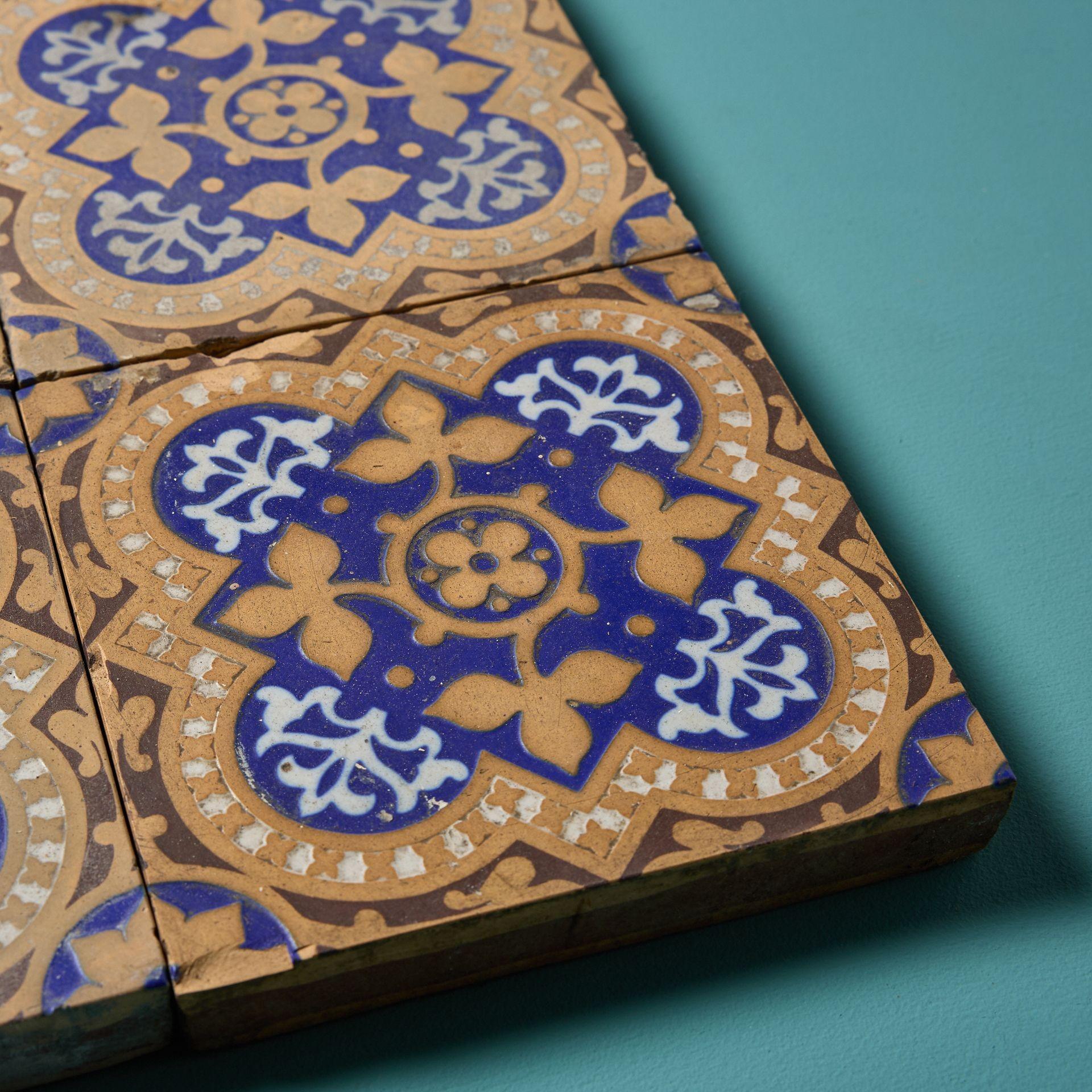 Inglese Set di 4 piastrelle encaustiche per pavimenti di Minton & Co in vendita