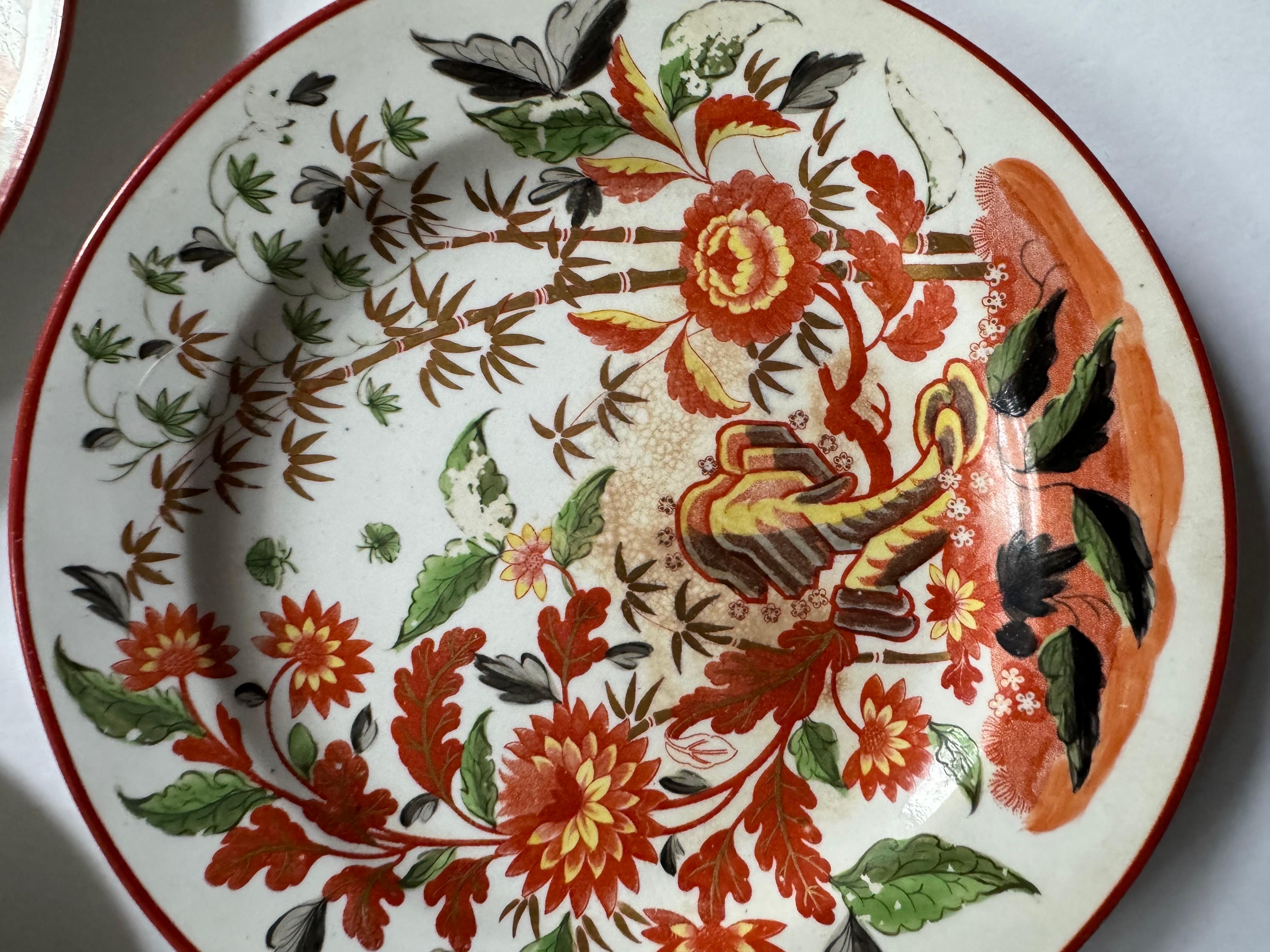 Set of 4 Minton Early 19th Century Red Oriental Garden Plates For Sale 5