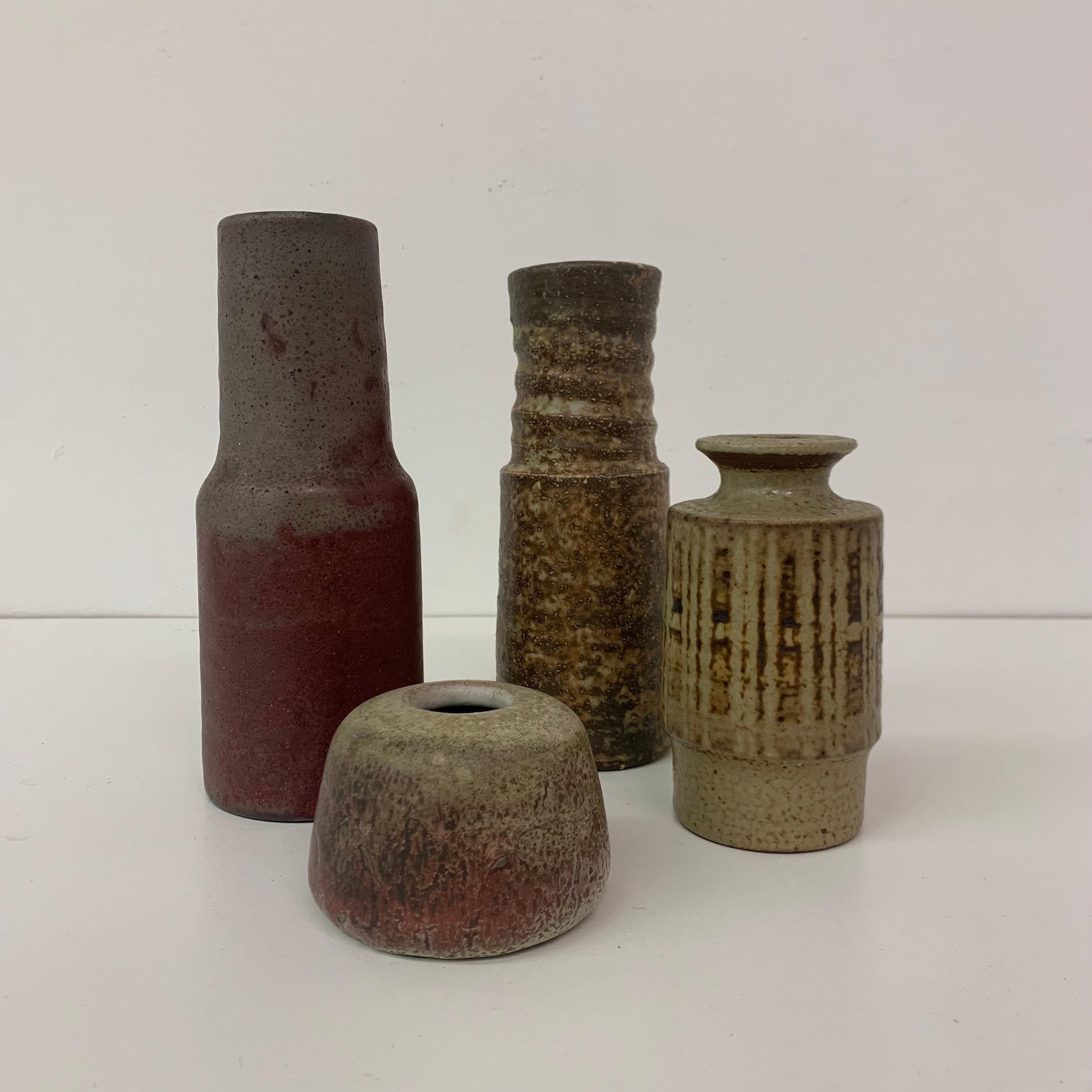Minimalist Set of 4 Mobach Ceramic Vases, 1970s For Sale