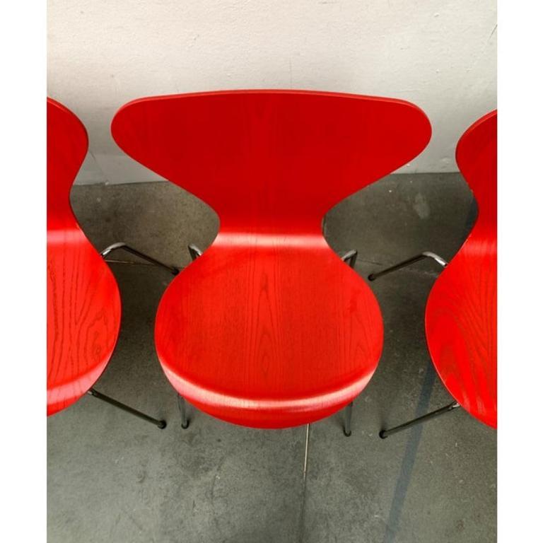 Set di 4 sedie Model 3107 di Arne Jacobsen per Fritz Hansen, Danimarca, 1997 in vendita 1