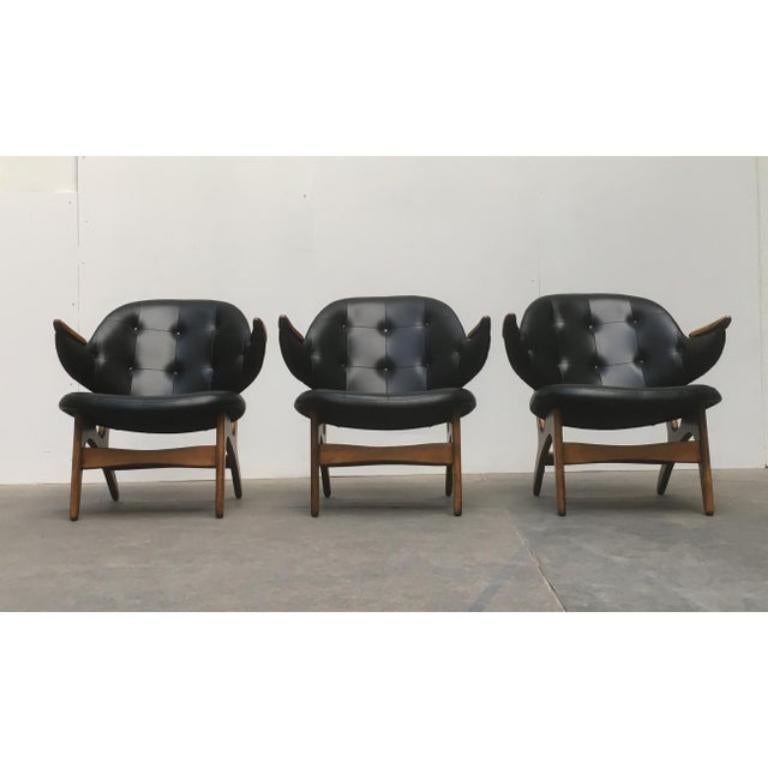 Mid-Century Modern Ensemble de 4 chaises longues modèle 33 par Carl Edward Matthes, années 1950 en vente