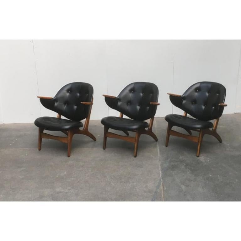 Ensemble de 4 chaises longues modèle 33 par Carl Edward Matthes, années 1950 Bon état - En vente à Hamburg, DE