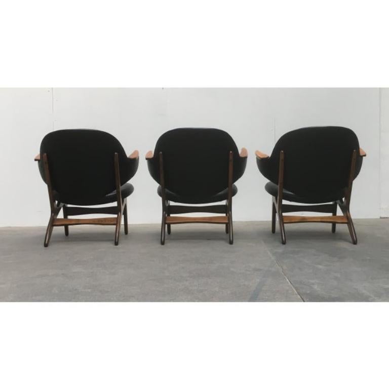 Bois Ensemble de 4 chaises longues modèle 33 par Carl Edward Matthes, années 1950 en vente