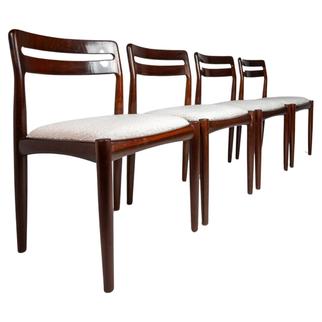 Ensemble de 4 chaises de salle à manger modèle 382 en acajou par H.W. Klein, Danemark, C.C. 1960