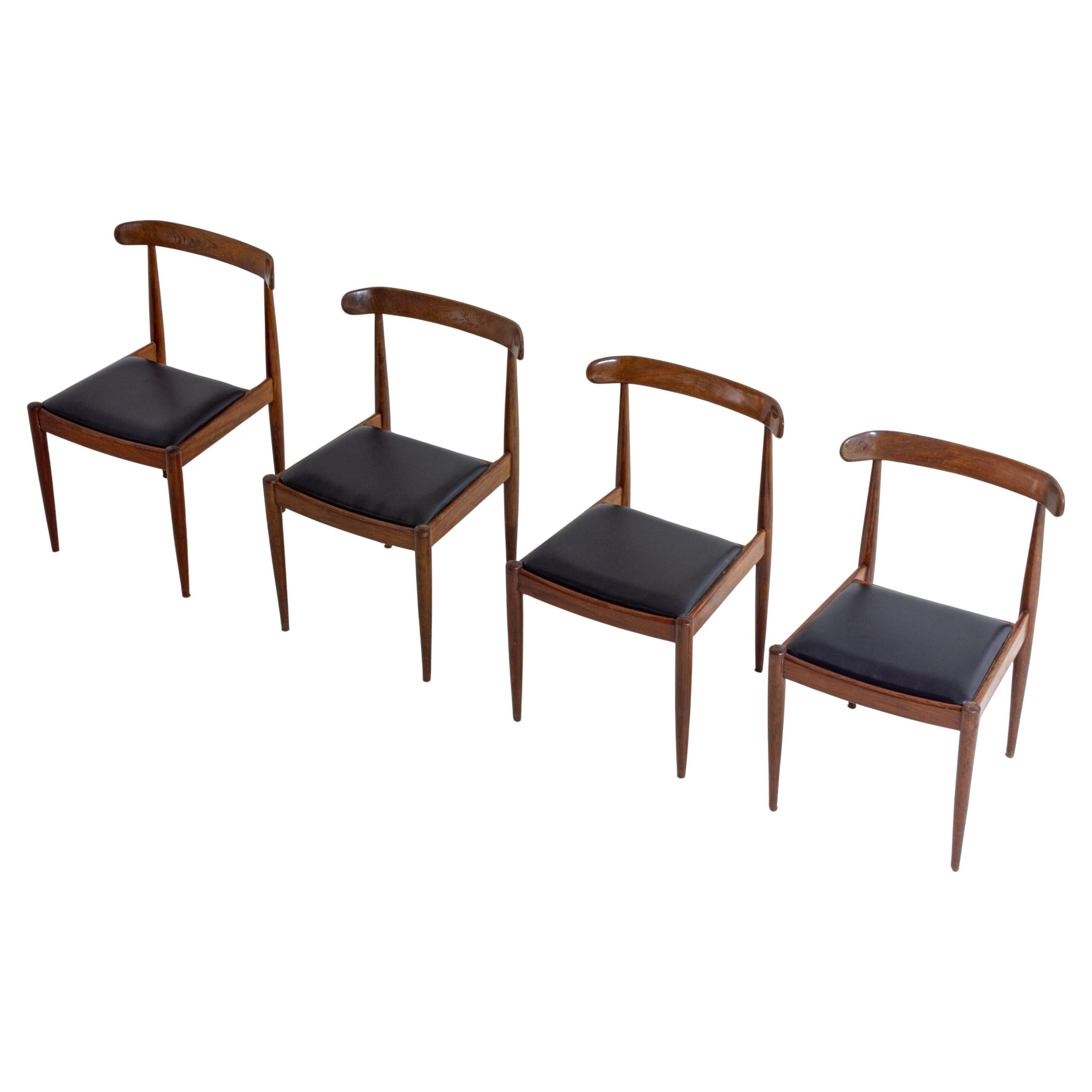 Juego de 4 sillas "Model 500" de Alfred Hendrickx, Bélgica Años 60 en venta
