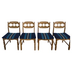 Ensemble de 4 chaises de salle à manger Model No 60 Razorblade en Oak massif par Henning Kjærnulf