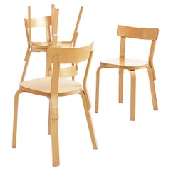 Set of 4 Model 69 Dining Chairs by Alvar Aalto for Artek Hedemora