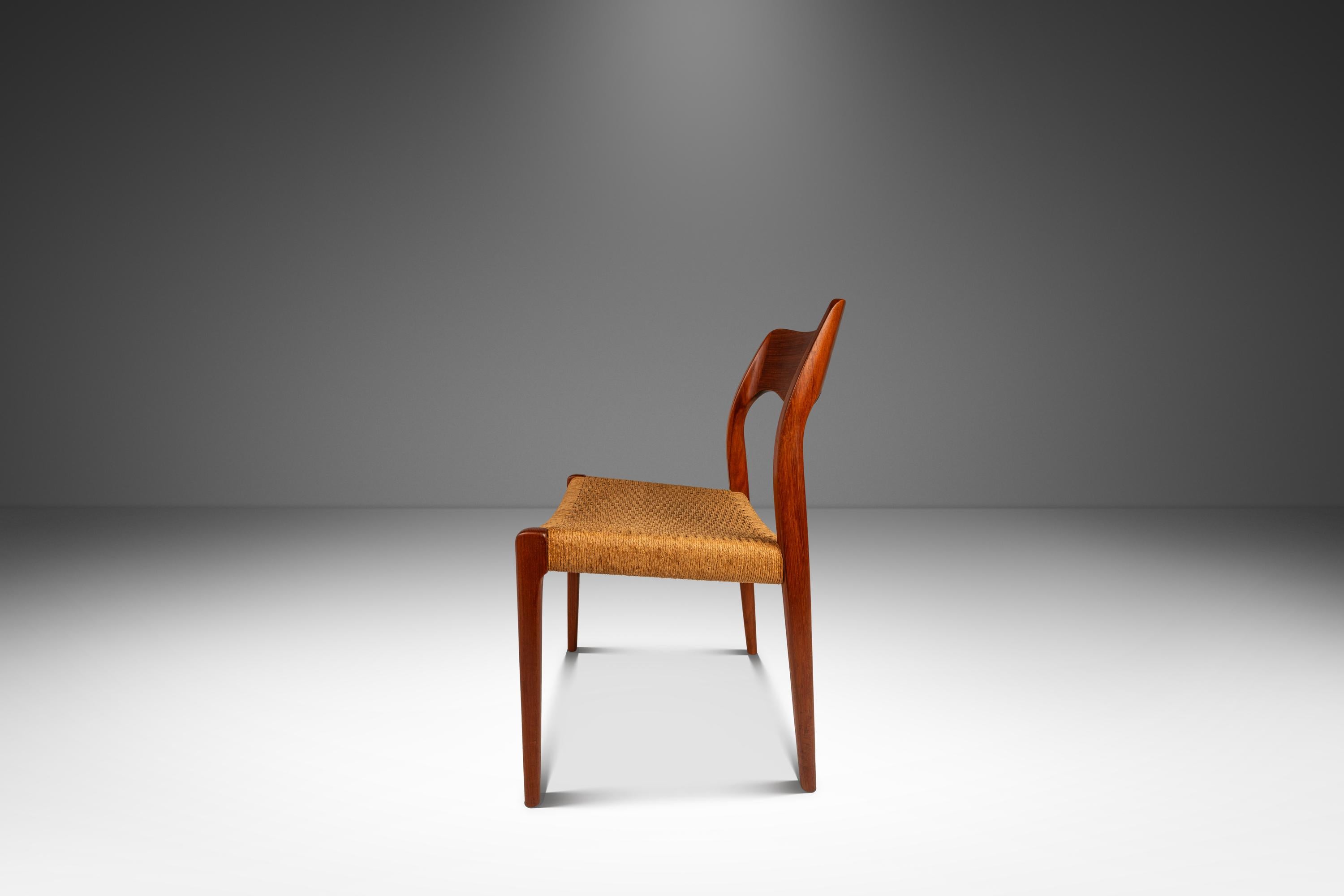 Danish Set of 4 Model #71 Chairs, Niels Møller, J.L. Møllers Møbelfabrik, Denmark, 1960 For Sale