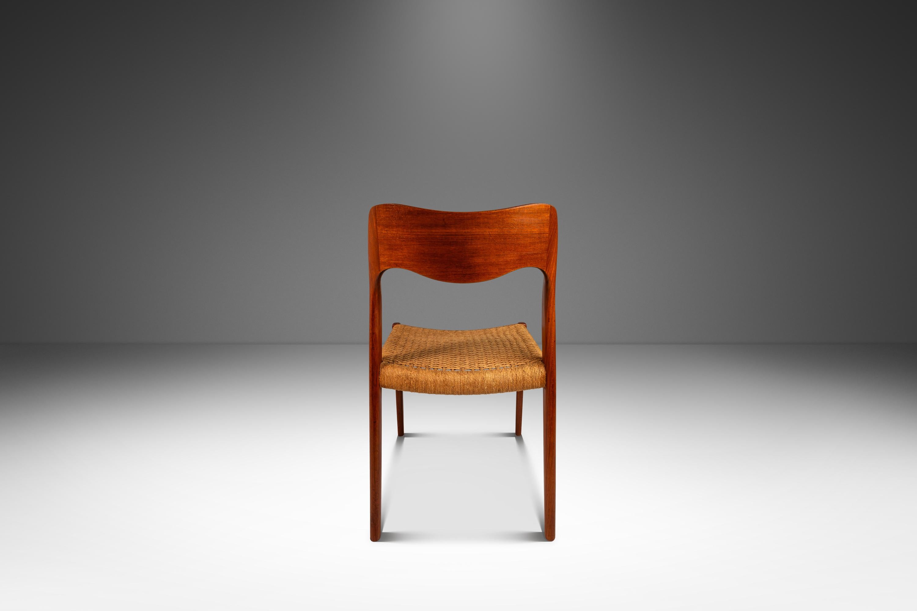 Set of 4 Model #71 Chairs, Niels Møller, J.L. Møllers Møbelfabrik, Denmark, 1960 In Good Condition For Sale In Deland, FL