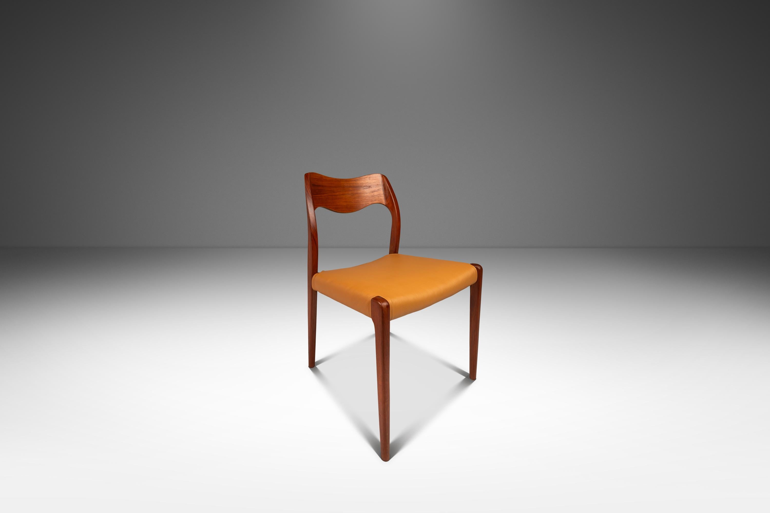 Set of 4 Model #71 Chairs, Niels Møller, J.L. Møllers Møbelfabrik, Denmark, 1960 In Good Condition For Sale In Deland, FL