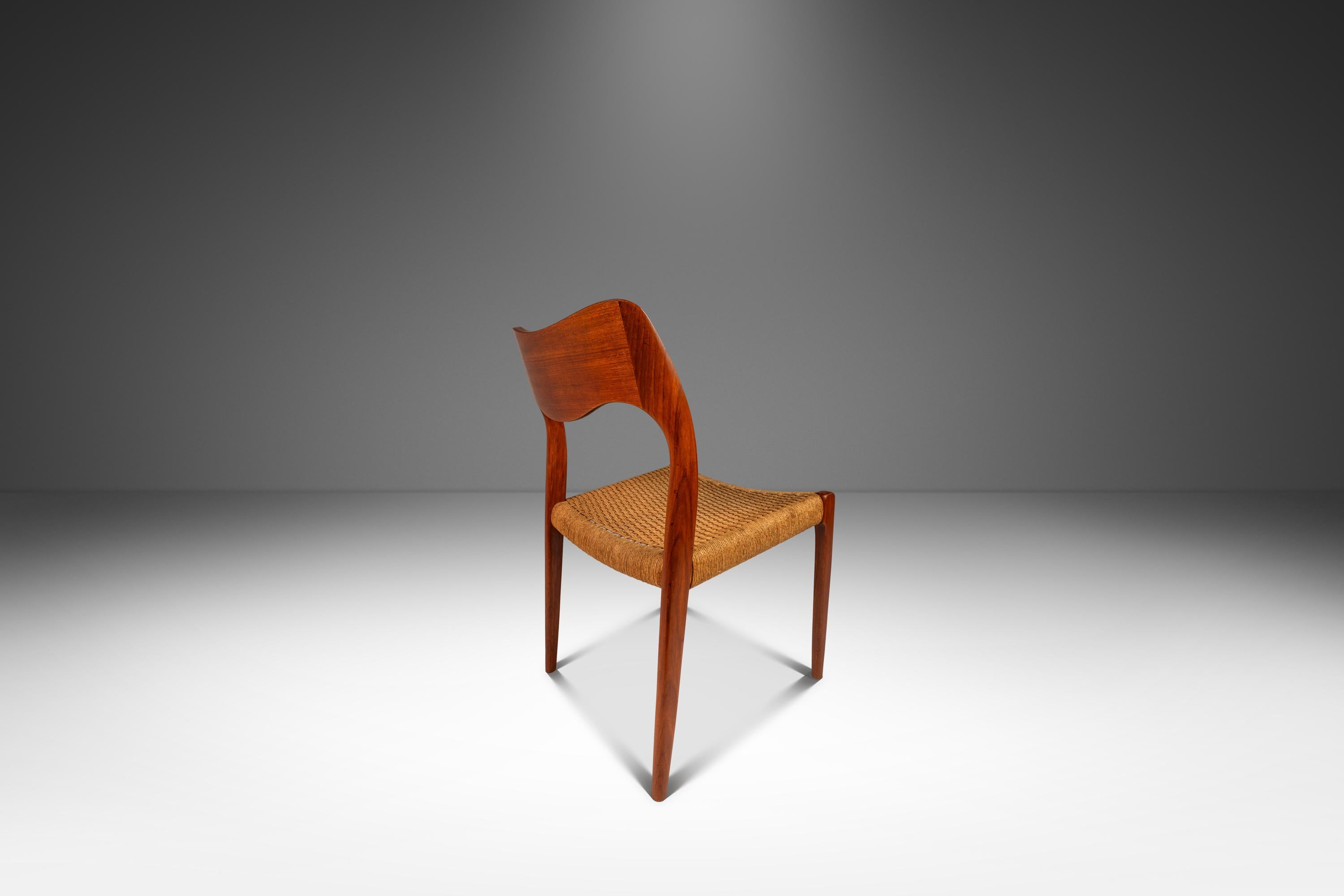 Mid-20th Century Set of 4 Model #71 Chairs, Niels Møller, J.L. Møllers Møbelfabrik, Denmark, 1960 For Sale