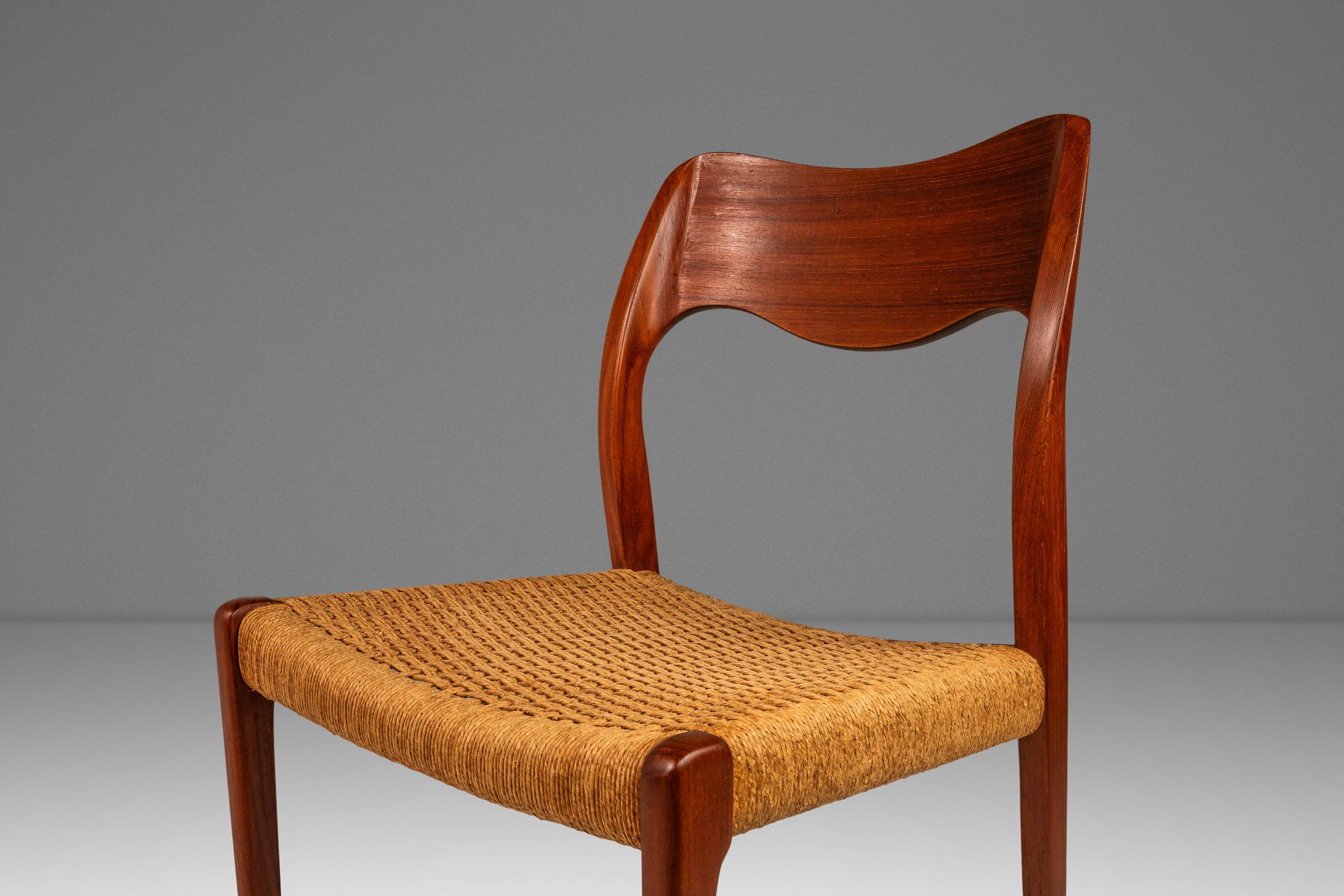 Set of 4 Model #71 Chairs, Niels Møller, J.L. Møllers Møbelfabrik, Denmark, 1960 For Sale 2