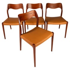 Set di 4 sedie Model No. 71, Niels Møller, J.L. Møllers Møbelfabrik, Danimarca, 1960