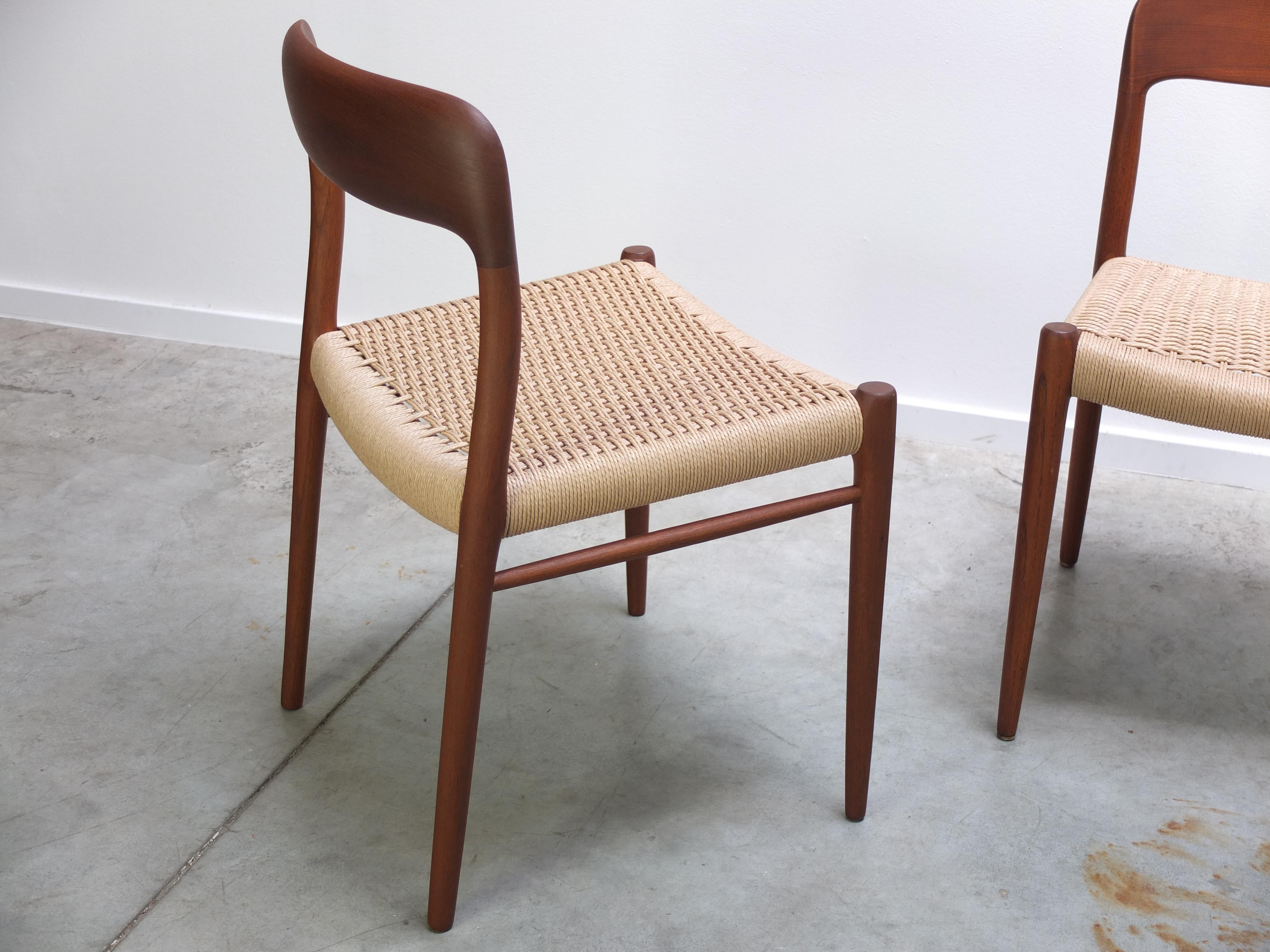 Set of 4 'Model 75' Chairs by Niels Møller for J.L. Møllers Møbelfabrik, 1960s 8