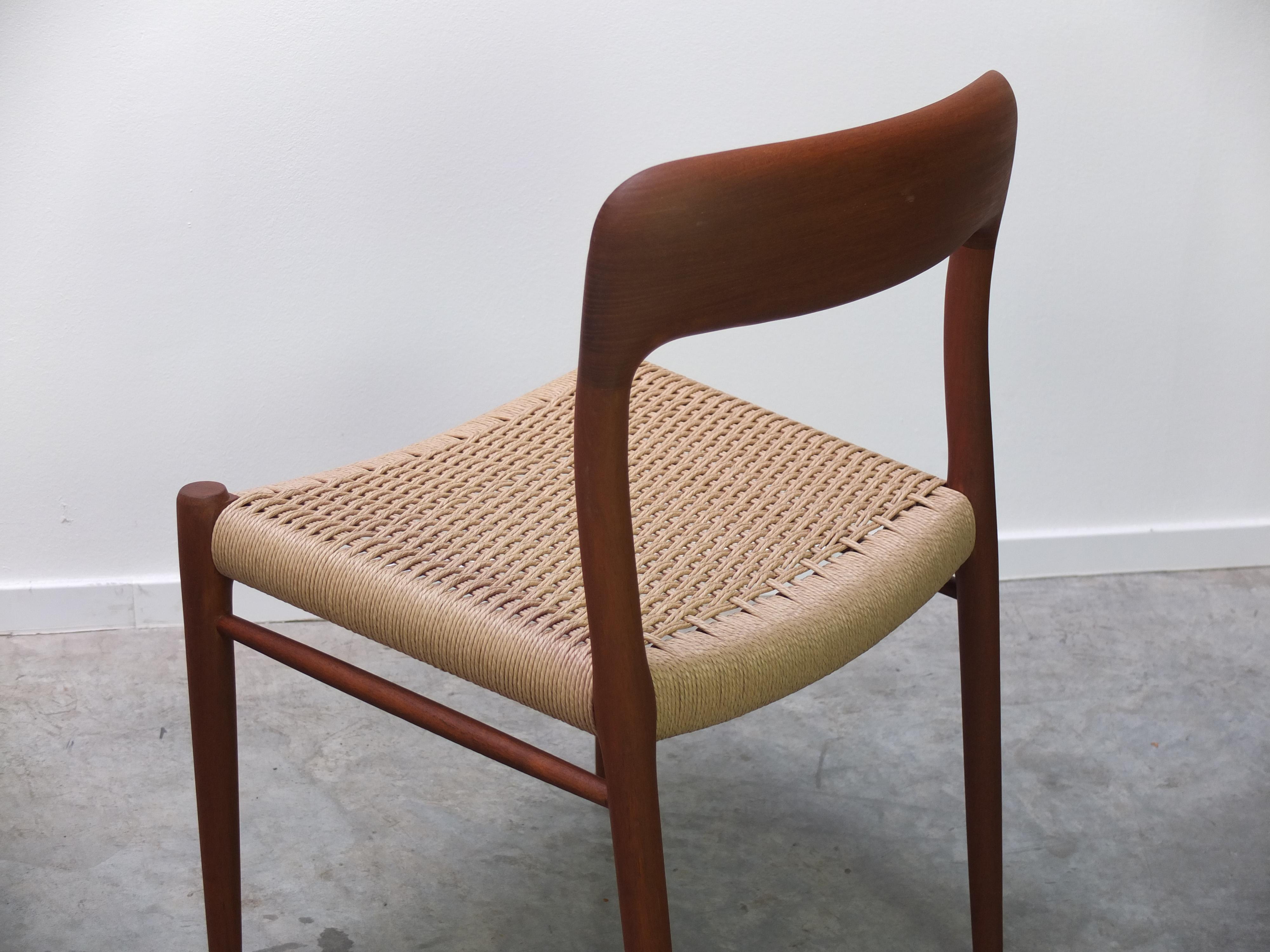 Set of 4 'Model 75' Chairs by Niels Møller for J.L. Møllers Møbelfabrik, 1960s 10