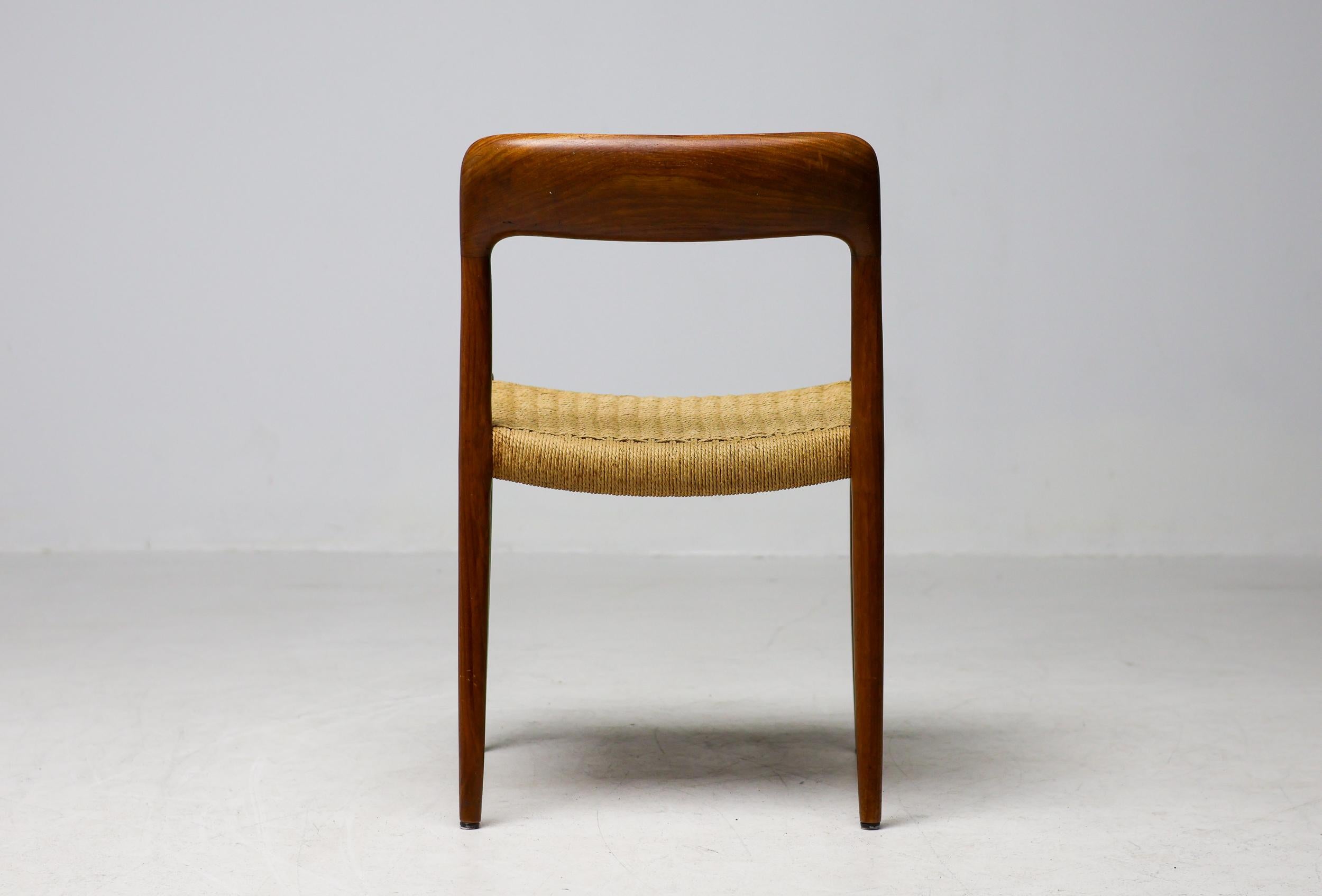 Set of 4 Model #75 Chairs, Niels Møller, JL Møllers Møbelfabrik, Denmark, 1960 For Sale 5
