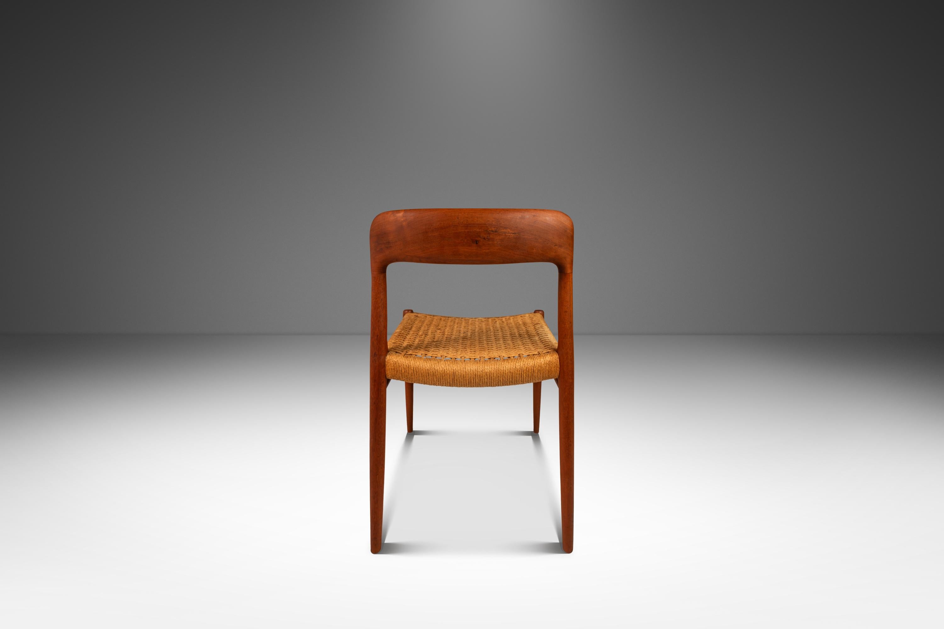 Danois Ensemble de 4 chaises modèle #75, Niels Møller, JL Møllers Møbelfabrik, Danemark, années 1960 en vente