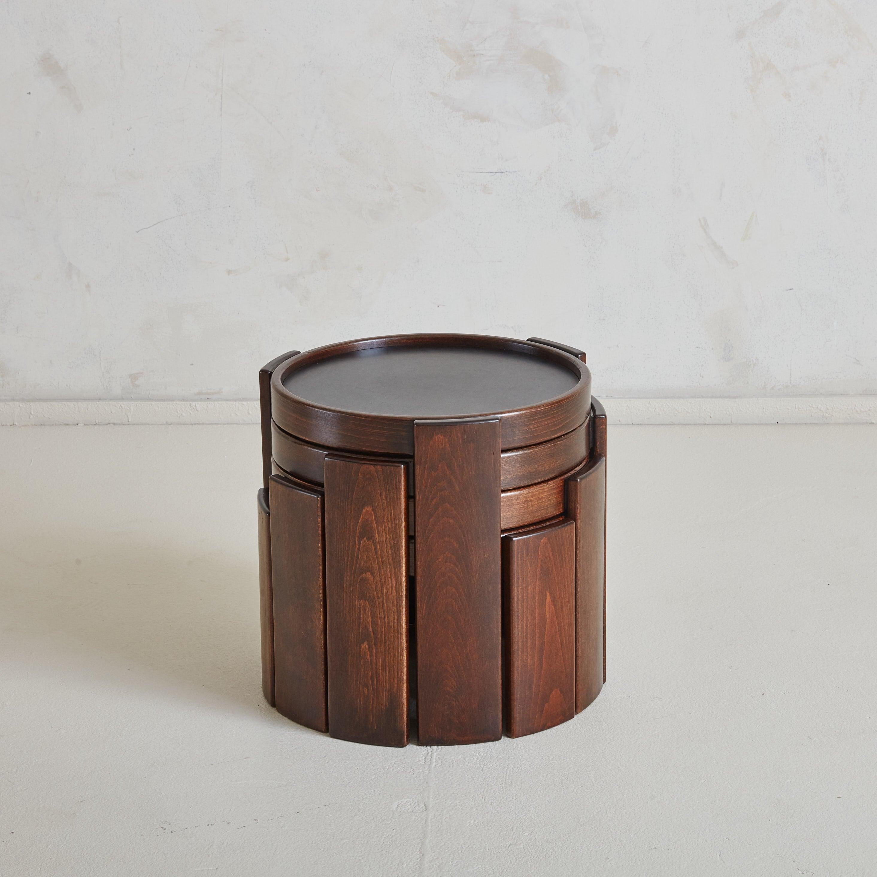 Mid-Century Modern Set of 4 ‘Model 780’ Wood Stacking Coffee Tables by Gianfranco Frattini