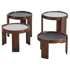 4er set stapelbarer couchtische 'Model 780' aus holz von Gianfranco Frattini