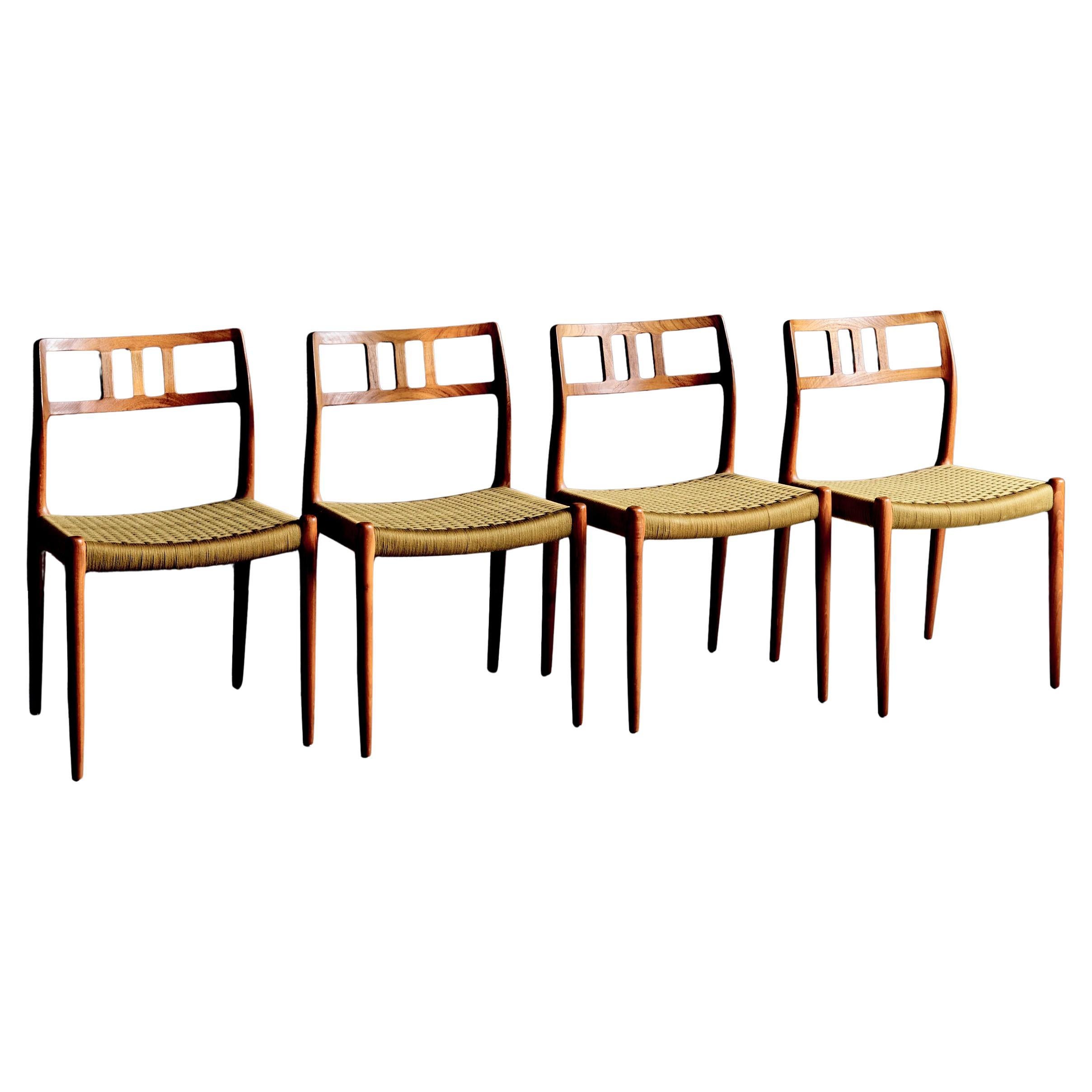 Set of 4 Model 79 Dining Chairs by Niels Otto Mølle For Sale